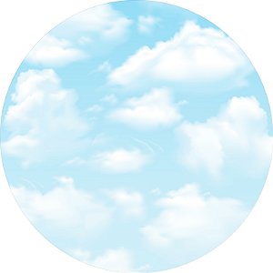 Painel de Festa em Tecido - Céu de Nuvens Realistas Azul
