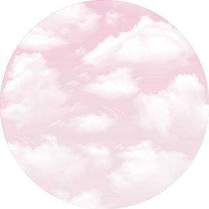 Painel de Festa em Tecido - Céu de Nuvens Realistas Rosa