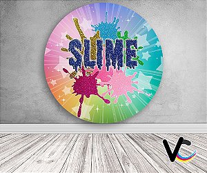 Painel de Festa em Tecido - Slime Estrelas e Glitter