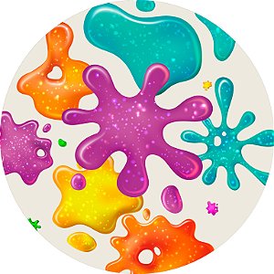 Painel de Festa em Tecido - Slime Colorido Com Brilho