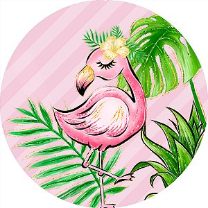 Painel de Festa em Tecido - Flamingo Tropical Rosa