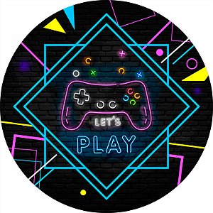 Painel de Festa em Tecido - Vídeo Game Retro Neon