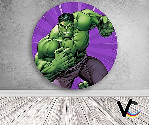 Painel de Festa em Tecido -  Hulk HQ Fundo Roxo