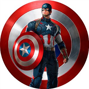 Painel de Festa em Tecido - Capitão America Escudo 2