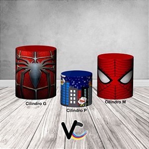 Trio De Capas De Cilindro 3d - Homem Aranha