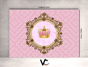 Fundo Fotográfico - Capitone Coroa Realeza Rosa - 2,20 X 1,50
