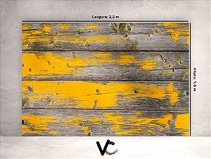 Fundo Fotográfico - Madeira com Tinta Amarela - 2,20 X 1,50