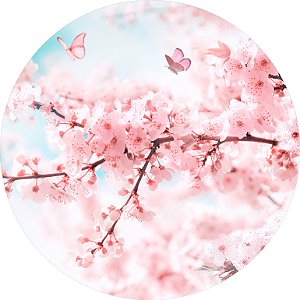 Painel de Festa em Tecido - Flor Sakura Cerejeira Realista