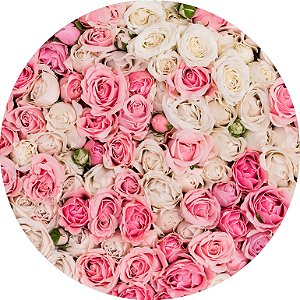 Painel de Festa em Tecido - Rosas Rosa e Branca Realista