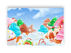 Fundo Fotográfico - Cupcake Doces Candy - 2,20 X 1,50