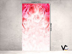Fundo Fotográfico - Flores  Rosas Claro Em Tecido - 1,50 x 2,60