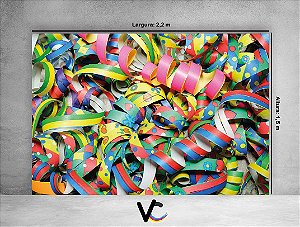 Fundo Fotográfico - Carnaval Confetes Enrolados - 2,20 X 1,50