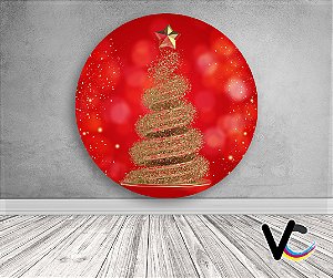Painel de Festa em Tecido - Árvore de Natal Com feito Glitter