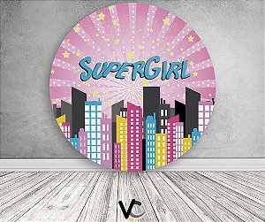 Painel de Festa em Tecido - SuperGirl HQ Cute