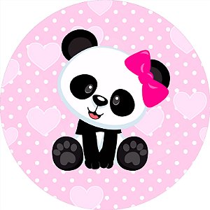 Painel de Festa em Tecido - Panda Baby Rosa Menina