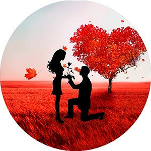 Painel de Festa em Tecido - Dia Dos Namorados Pétalas Vermelha