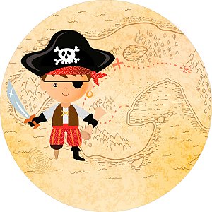 Painel de Festa em Tecido - Mapa do Pirata