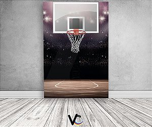 Painel De Festa 3d Vertical 1,50x2,20 - Bola de Basquete Cesta