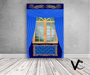Painel De Festa 3d Vertical 1,50x2,20 - Realeza Capitone Azul Royal