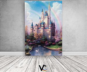 Painel De Festa 3d Vertical 1,50x2,20 - Castelo Encantado Kinkade