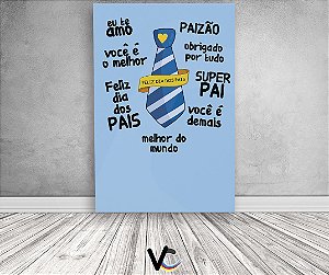 Painel De Festa 3d Vertical 1,50x2,20 - Dia dos Pais Gravata Desenho