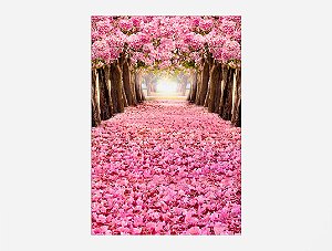 Painel De Festa 3d Vertical 1,50x2,20 - Floresta Rosa Clássica