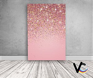 Painel De Festa 3d Vertical 1,50x2,20 - Efeito Glitter Rose