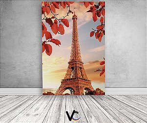 Painel De Festa 3d Vertical 1,50x2,20 - Paris Torre Eiffel Aquarela