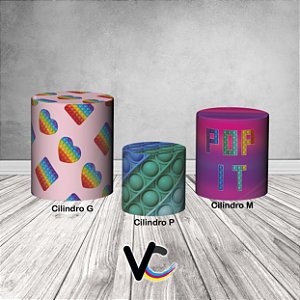 Trio De Capas De Cilindro 3d - Brinquedo Bolha Push Pop It