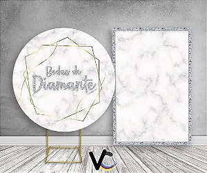 Painel Redondo + Painel Vertical - Casamento Bodas de Diamante 2