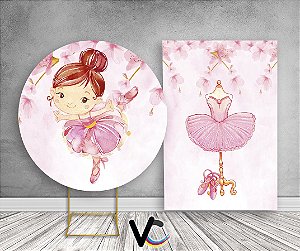 Painel Redondo + Painel Vertical - Bailarina Floral
