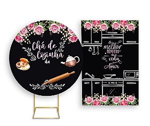 Painel Redondo + Painel Vertical - Chalkboard Meu Cha de Cozinha Da