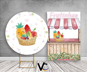Painel Redondo + Painel Vertical - Cesta de Frutinhas Poás Coloridos