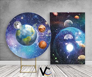 Painel Redondo + Painel Vertical - Galáxia Planetas 2