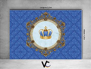 Fundo Fotográfico 2,20 X 1,50 - Capitone Azul Coroa Realeza