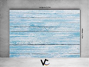 Fundo Fotográfico 2,20 X 1,50 - Efeito Madeira Rústica Azul Claro Com Branco