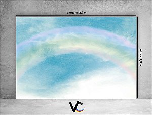 Fundo Fotográfico 2,20 X 1,50 - Céu Com Arco-Iris Suave