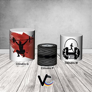 Trio De Capas De Cilindro 3d - Crossfit Vermelho