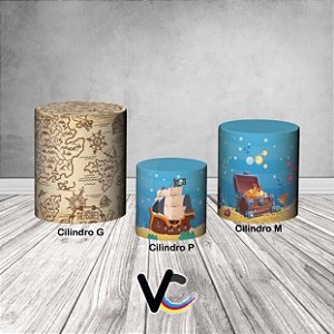 Trio De Capas De Cilindro 3d - Mapa do Pirata