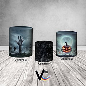 Trio De Capas De Cilindro 3d - Noite de Lua Cheia Halloween