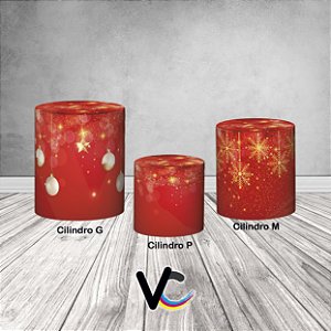 Trio De Capas De Cilindro 3d - Natal Arvore de Glitter