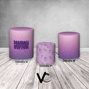 Trio De Capas De Cilindro 3d - A Poderosa Chefinha Dourado e Lilas