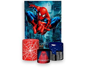 Painel De Festa Vertical + Trio De Capas Cilindro - Homem Aranha 3