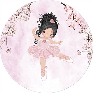 Painel de Festa em Tecido - Bailarina Cute Aquarela 2