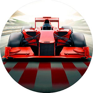 Painel de Festa em Tecido - Carro Formula 1 Vermelho