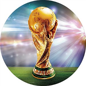 Painel de Festa em Tecido - Futebol Copa do Mundo 2022 Troféu