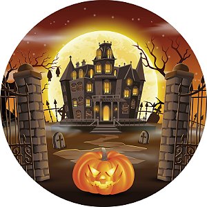 Painel de Festa em Tecido - Castelo Assombrado Halloween 2