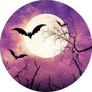 Painel de Festa em Tecido - Noite de Halloween Roxo