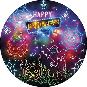 Painel de Festa em Tecido - Halloween Neon