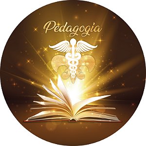 Painel de Festa em Tecido - Profissão Pedagogia Livro Dourado